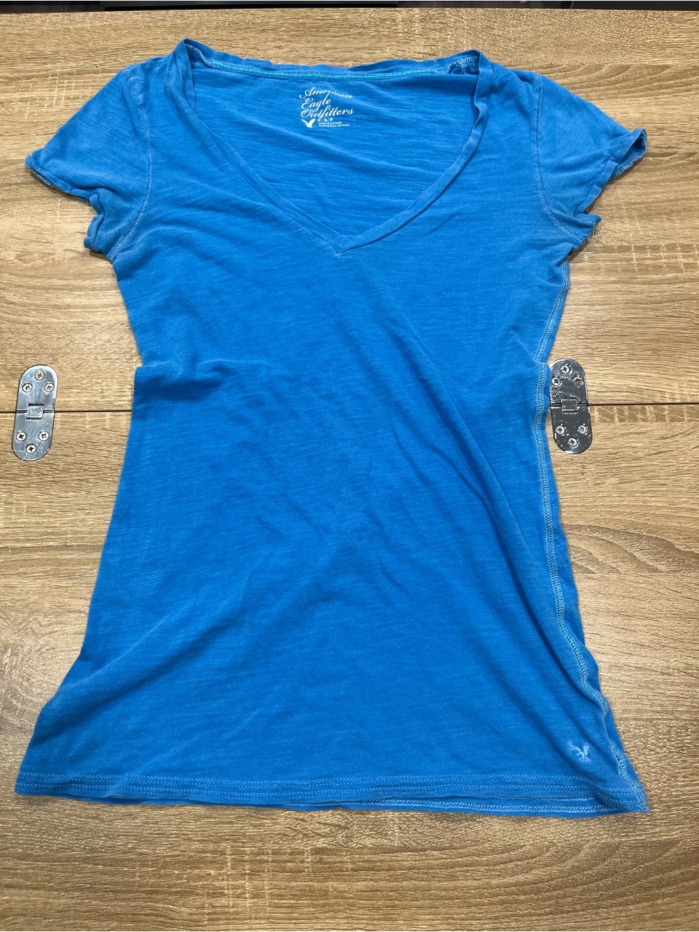 American Eagle Outfitters Bright Blue Slim Scoop Neck Tee